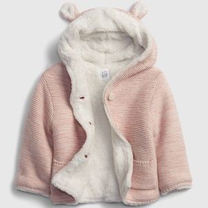 Baby GAP Pink Brannan Bear Sweater Sherpa